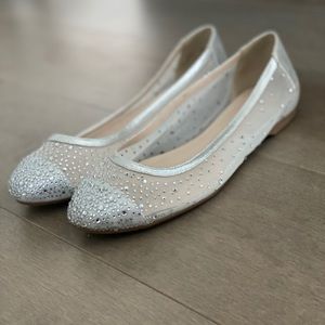 Rhinestone and Mesh Ballet Flats